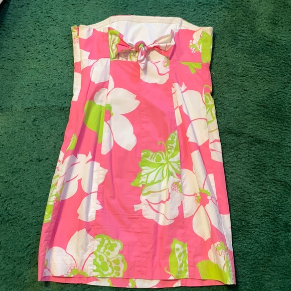 Lilly Pulitzer Strapless Tie Back Mini dress floral size 8 - Picture 5 of 13